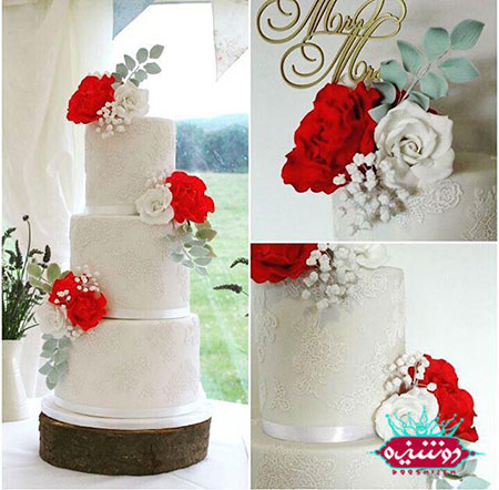 کیک عروسی گیپور دار